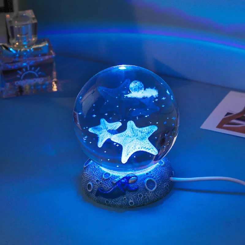 Shimmering Crystal Ball Night Light for Home Decor
