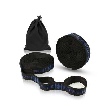 Adjustable Daisy Chain Hammock Suspension System - Black Nylon Webbing Straps