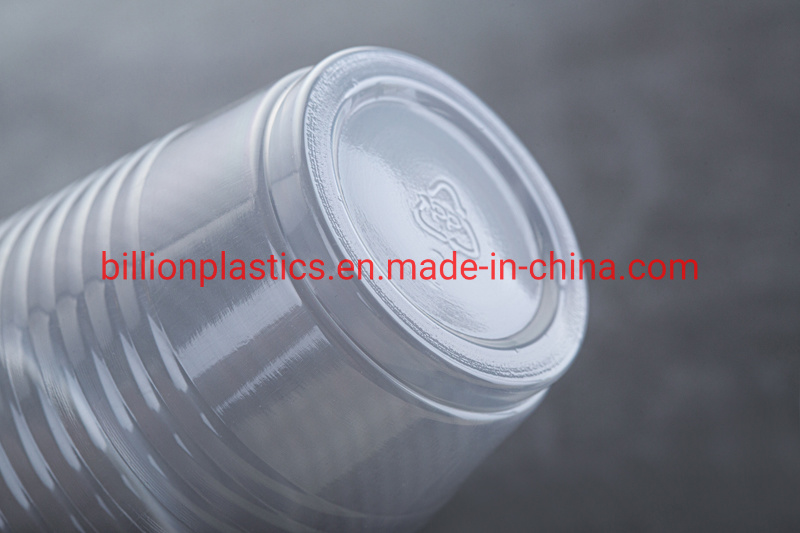 Transparent Black Plastic Spoons Disposable Plastic PP Cups for Drinks Juice or Coffee