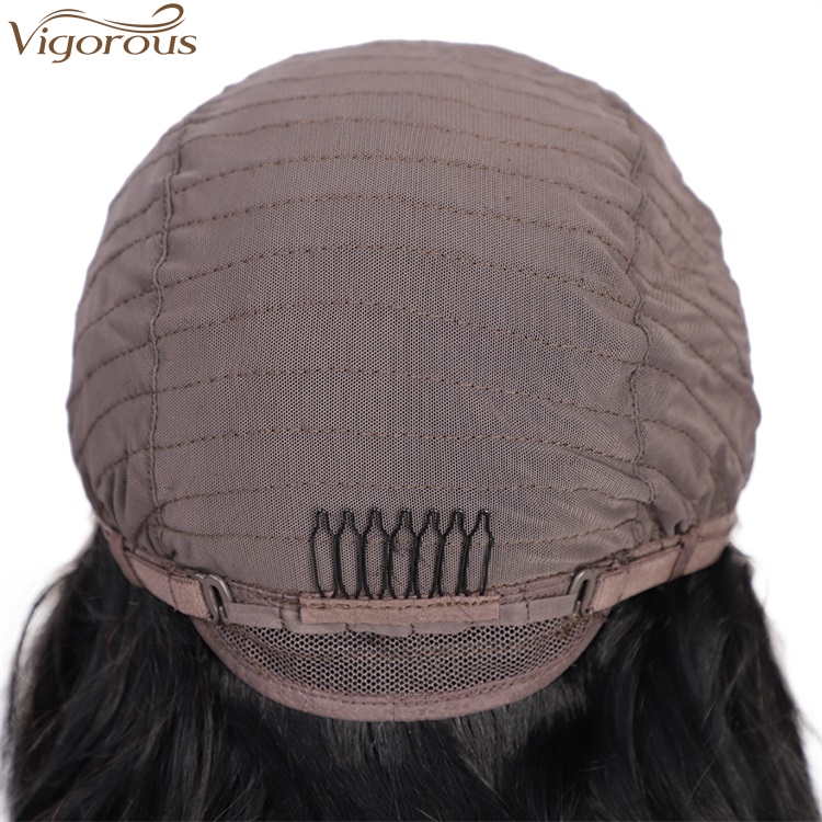Vigorous High Quality Lace Frontal Human hair Wigs Long Water Wavy Black Middle Part Wigs Women 26 Inches Wigs