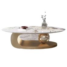 Luxury Marble Oval Coffee Table for Living Room