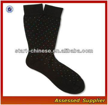 Black Dotted Mercerized Cotton Socks