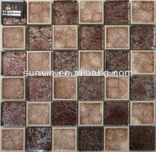 indoor decoration material glass mix ceramic mosaic tile