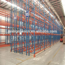 blue and orange double deep pallet racking