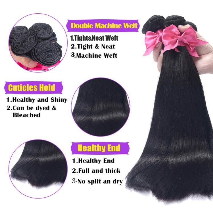 Usexy Free Sample Hair Bundles Silky Straight Human Hair Virgin Indian Hair Bundles With Lace Front Closure