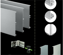 Aluminium skirting board different surface treament profiles
