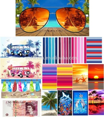 printing microfiber large beach towel with elastic beach towel favors Party Favor Gift 28x58