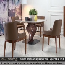 modern design marble wood base dining table set home furniture