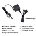 Adaptador USB-C de laptop para Toshiba 5v3a/9v3a/15v3a/20v2.25a