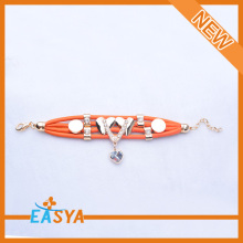 Leather Strands Heart Shape Accessory Bracelet