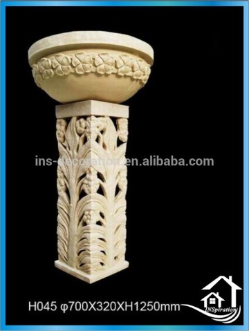 Hand carved pedestal flower pot