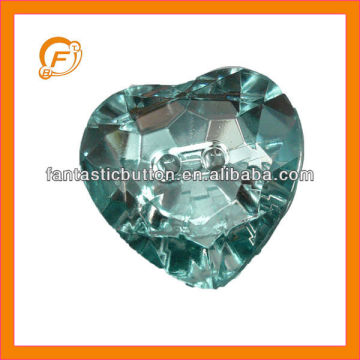 heart shape clear acryl button