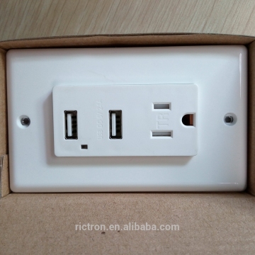 Double usb wall socket