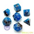 Set de dados polihedros Bescon Two-Tone de dos tonos BLUE DAWN, juego de dados luminosos RPG d4 d6 d8 d10 d12 d20 d% Brick Box Pack