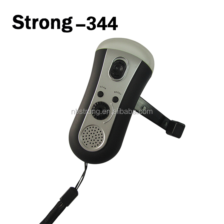 3 LED hand cranking plastic rechargeable torch solar flashlight with radio