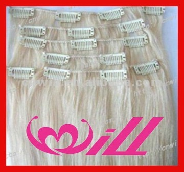 remy human hair clip in extension blonde full head clip in hair extensions 7pieces