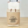 Jute Canvas Rollapsible Laundry Baskets Waterproof Laundry Hamper With Handles Kulit