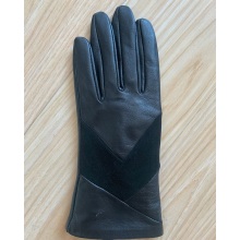 Черные кожаные перчатки модные зимние перчатки