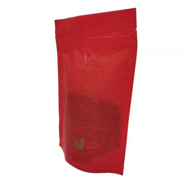 Bolsa de café de papel de arroz rojo con válvula