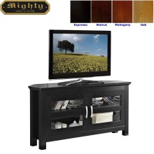44 inch Wooden Small Black Corner LCD TV Stand Unit