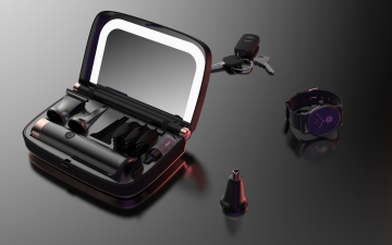 Rotating shaving beauty kit