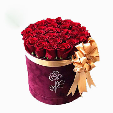 Romantic Round Christmas Cardboard Gift Flower Tube Boxes