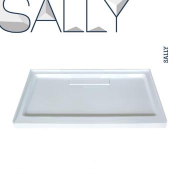 SALLY Acrylic Shower Base White Rectangular Shower Tray