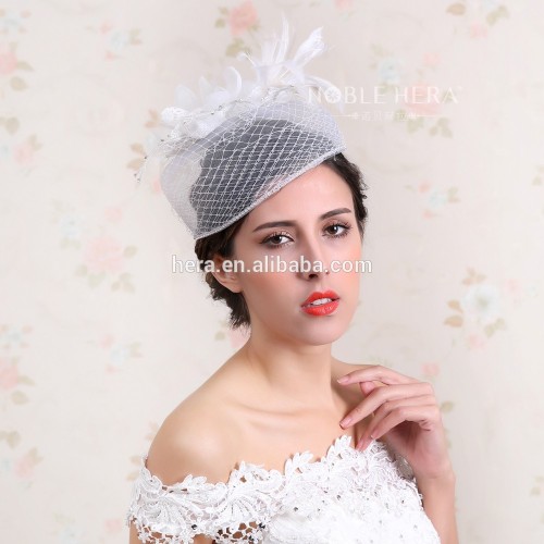 Cheap Ivory Fabric Hair Net Headband For Bridal For Wedding