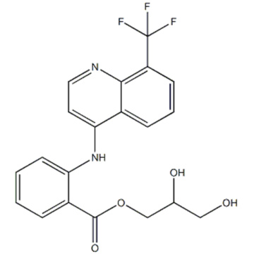 Ácido benzóico, 2 - [[8- (trifluorometil) -4-quinolinil] amino] -, 2,3-dihidroxipropil éster CAS 23779-99-9