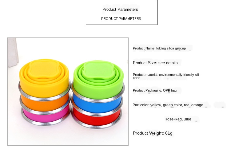 Foldable Silicone Drinking Cup Travel Silicone Folding Collapsible Cup for Travel Outdoor Camping