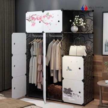 Compact Wood-Look Cloth Closet for Dorm Rooms