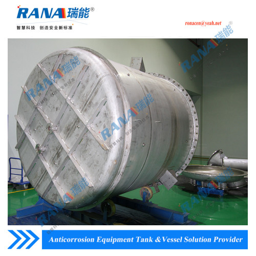 Steel lined plastic PTFE tank for scrubbing gas