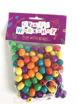 colorful wooden beads set