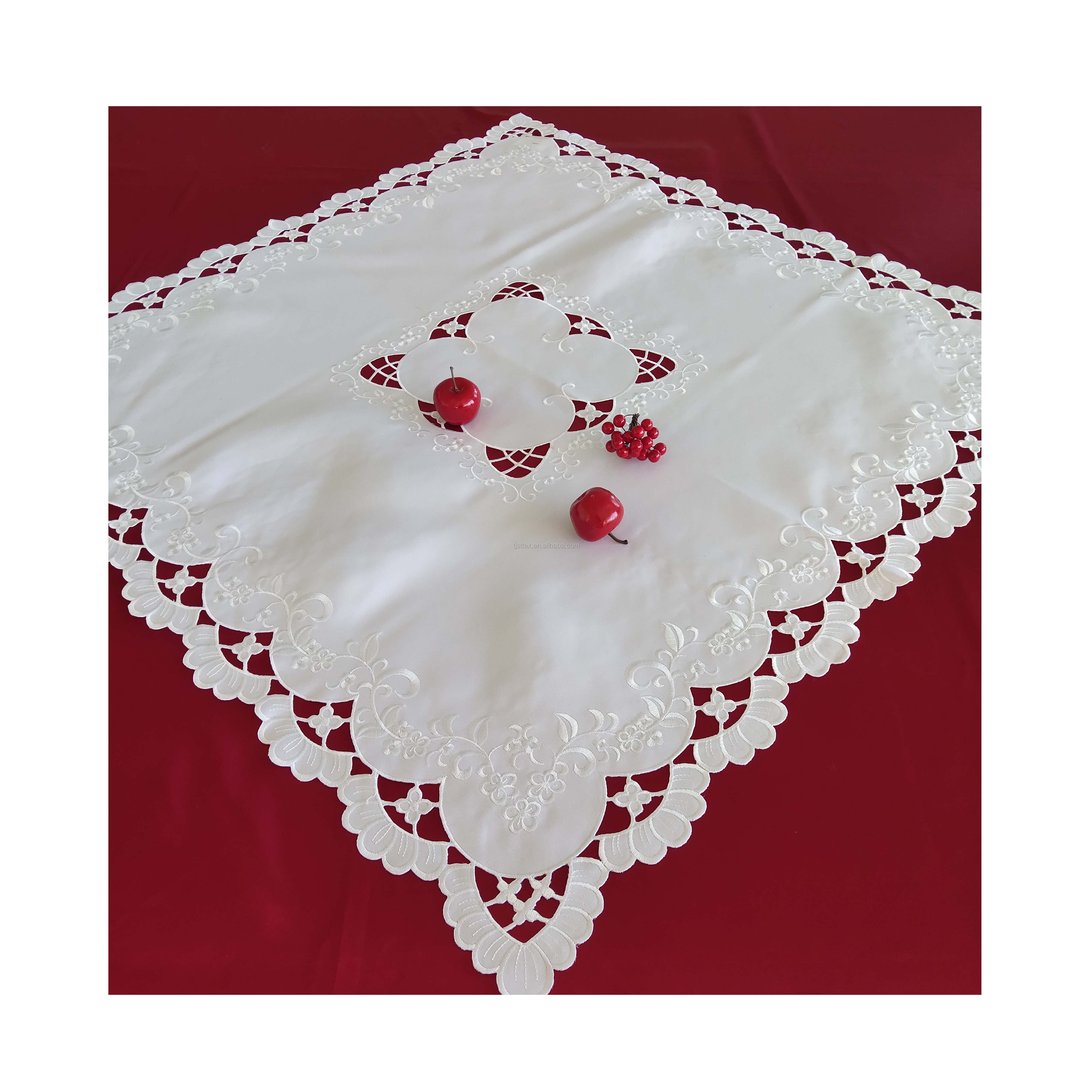 wholesale moroccan white plain fancy wedding table cloth