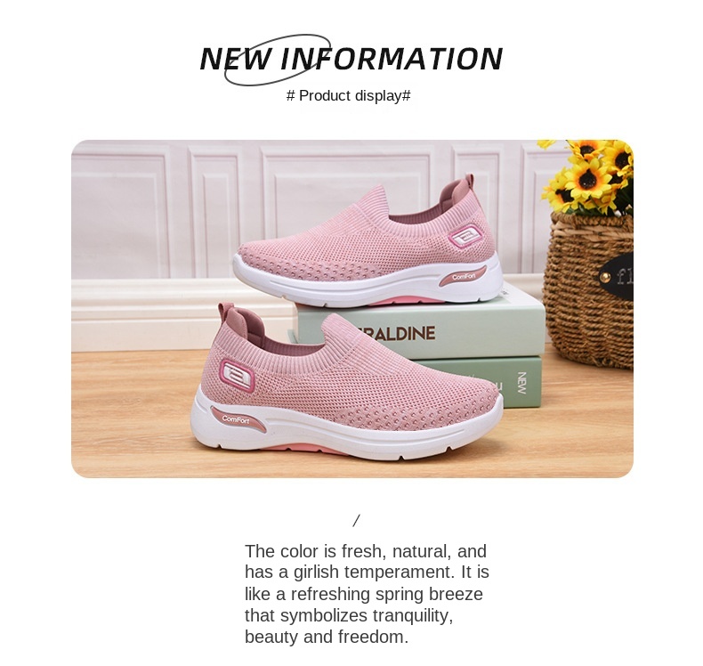 36-41 female Lightweight knitting Casual Walking Shoes Breathable Athletic Fitness Jogging Tennis Racquet Sport Running Sneakers