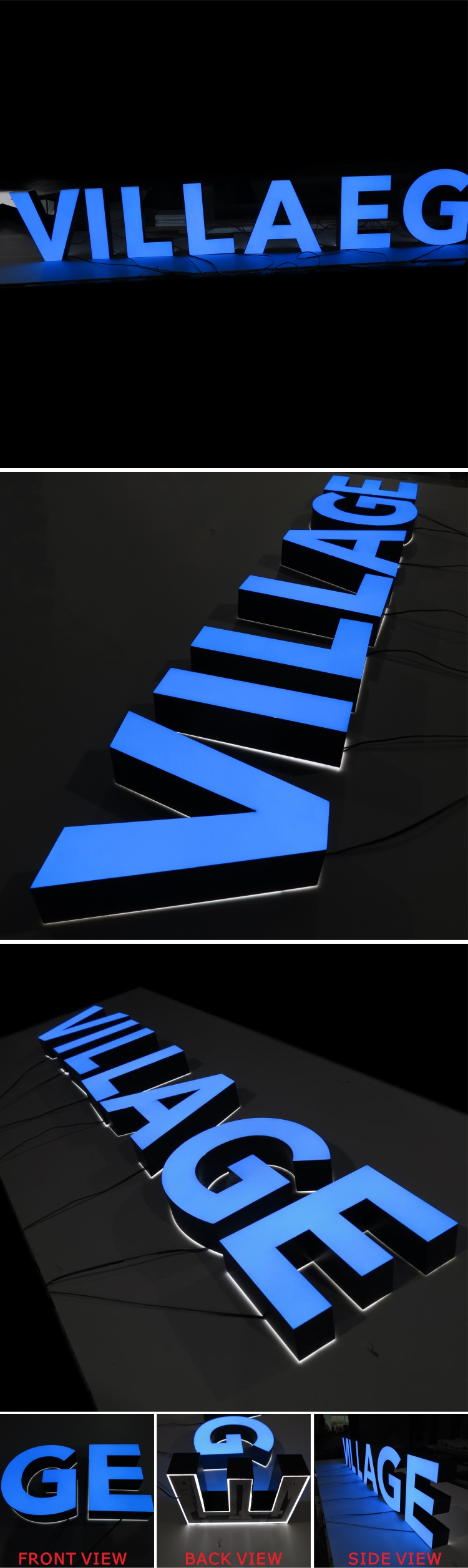 Professional Custom Illuminated Acrylic 3D Led Letter Sign With Vinyl