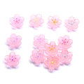 Indah 3D Cherry Blossom Pink Resin Cabochon Beads 100 pcs / bag Untuk Kamar Tidur Anak Perempuan Ornamen Kerajinan Dekorasi Manik-manik Spacer