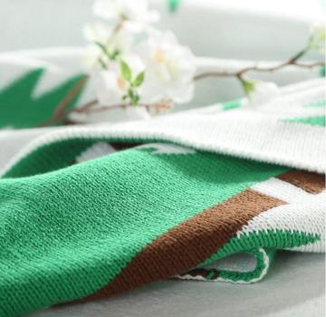 Baby Cotton Blanket Gary with tree partten