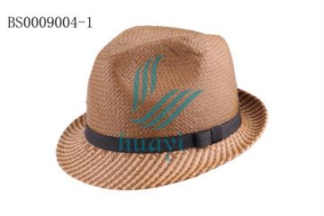 raffia fabric mini summer straw fedora hat