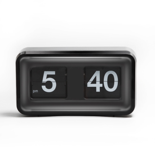 Flip Clock con scatola di plastica nera