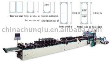 Stand up/zipper bag making machine