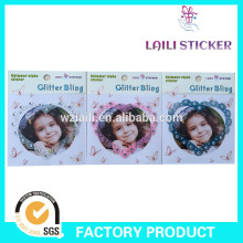 glitter funny photo frame sticker