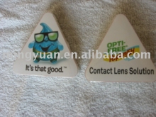 compressed towel in triangle shape