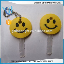 Customized Silicone Soft PVC Rubber key cover/smiling face key cap