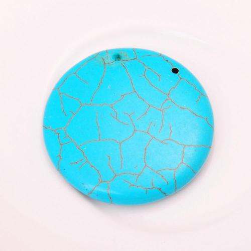 Turquoise Coin Gemstone Jewelry Necklace Pendant 40MM