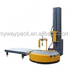 Semi automatic no tray mini stretch film packing machine for carton from Myway Machinery