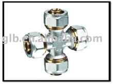 4 way brass screw fittings for multilayer pipes