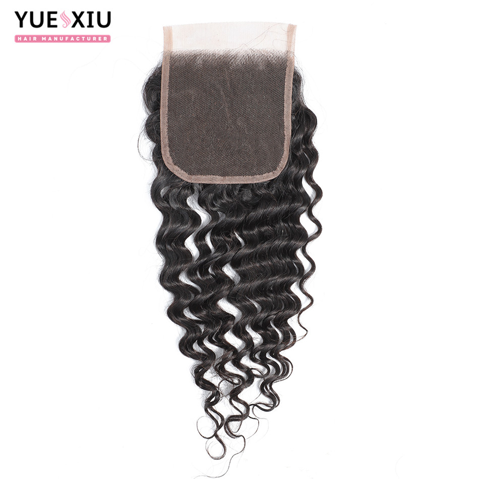 Brazilian Virgin Human Hair Deep Wave 4x4 Lace Closure