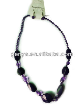 Fashion crystal and stone Beads Necklace