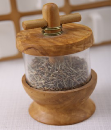 Olive Wood Herb Dispenser/Grinder